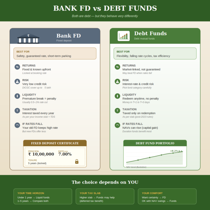 Bank deposits vs Debt Mutual funds Bank deposits vs Debt Mutual funds