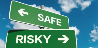 Risky Roads to Higher Returns- A Reality Check for F&O Traders Two arrows: one pointing towards a risky path (F&O trading), the other towards a safe path (steady investing).