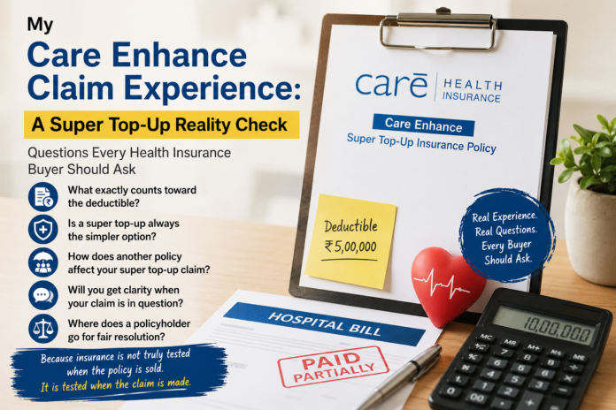 Care Enhance super top-up health insurance claim experience and deductible discussion
